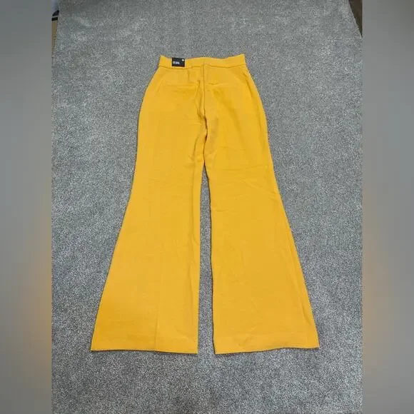 Express | Pants & Jumpsuits | Express Flare Trousers Super High Rise Dress  Pants Sz 8r Orangeyellow Trousers | Poshmark